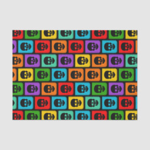 Papier Mousseline Crâne de sucre coloré Halloween fête cadeau Tissu