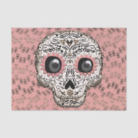 Crâne de sucre rose et or, fête fantaisiste mignon