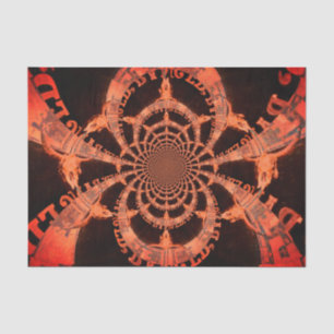 Papier Mousseline Crâne de taureau occidental vintage orange noir ru