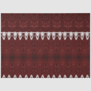 Papier Mousseline Crâne de taureau Tribal Western Bourgogne Rouge