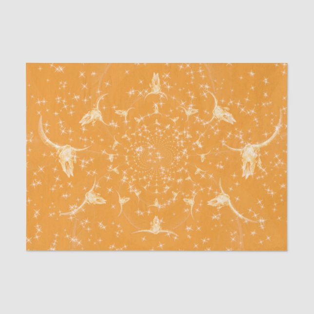 Papier Mousseline Crâne de vache abstrait girly glitter or occidenta (Recto)