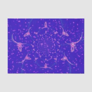 Papier Mousseline Crâne de vache bleu violet pailleté féminin occide