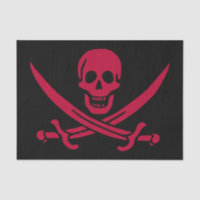 Crâne et épées de Crimson Drapeau pirate de Calico