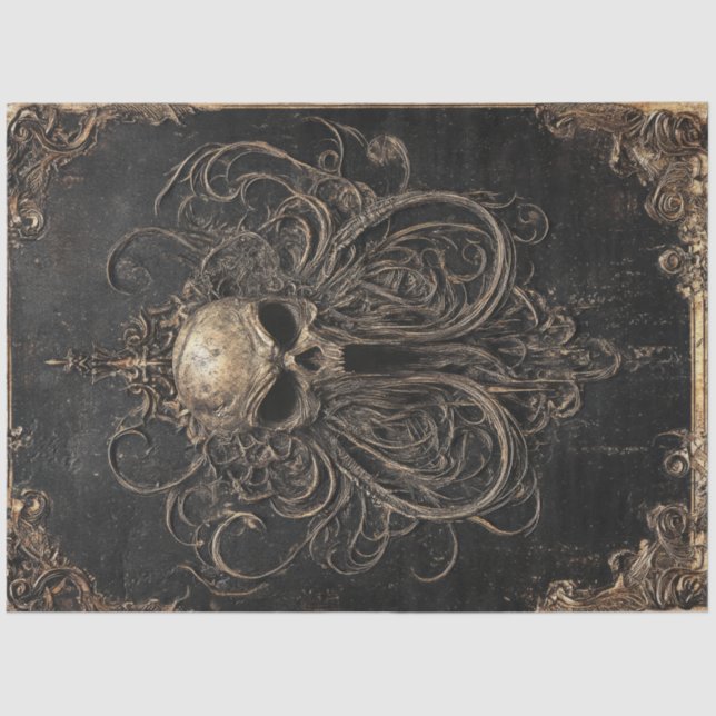 Papier Mousseline Crâne gothique (Recto)