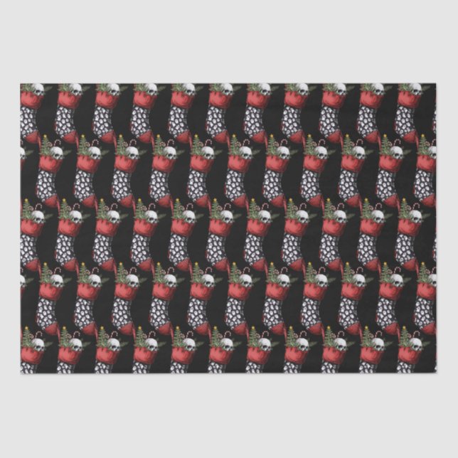 Papier Mousseline Crâne gothique de Noël déplaisant (Recto)