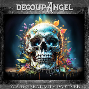 Papier Mousseline Crâne gothique - Découpage -