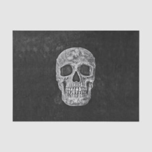 Papier Mousseline Crâne grunge gothique noir et blanc