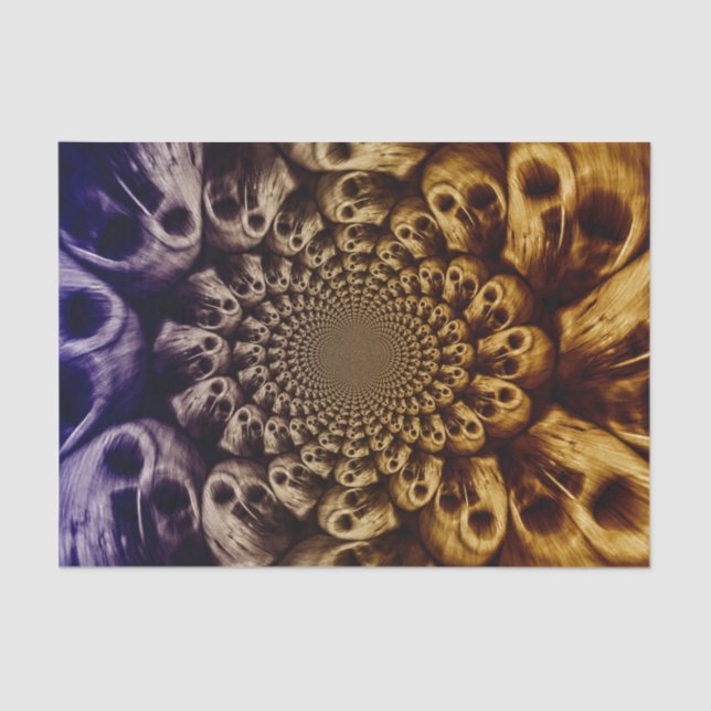 Papier Mousseline Crânes Éffrayantes Pop Art noir violet Abstrait (Recto)