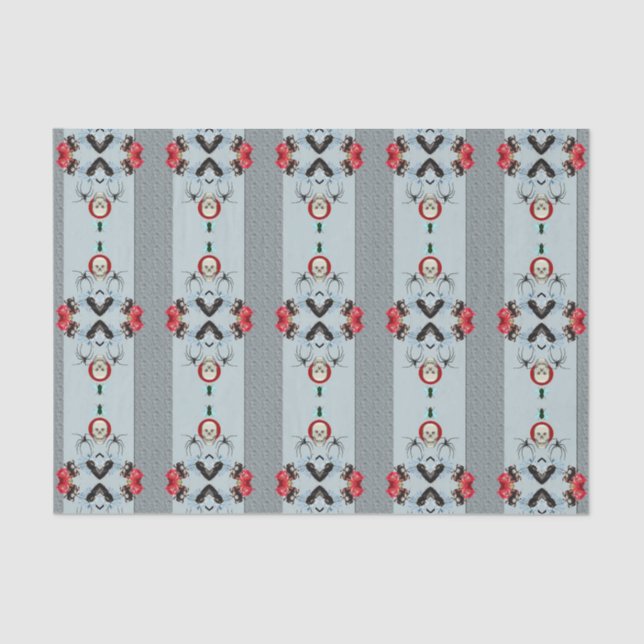 Papier Mousseline Crânes et araignées papier tissulaire (Recto)