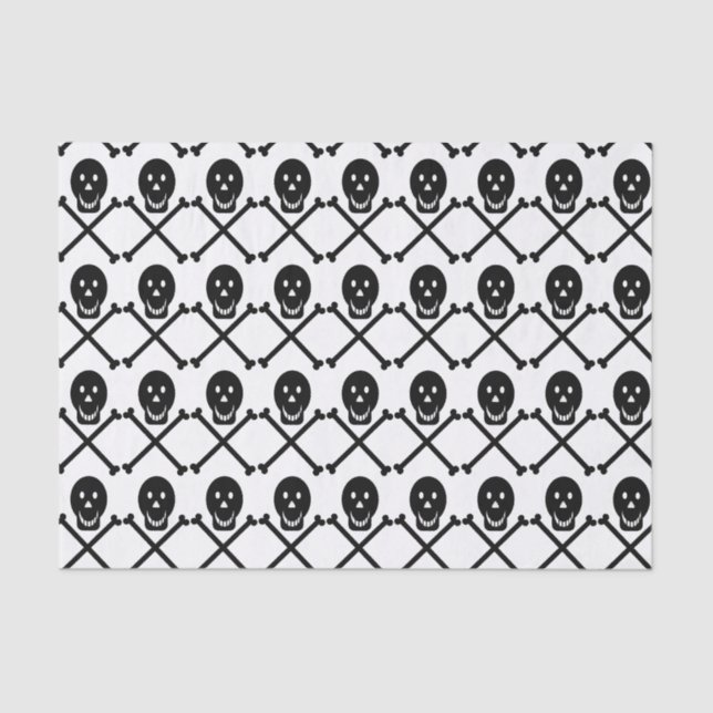 Papier Mousseline crânes heureux croisés 2 papier de tissu (Recto)