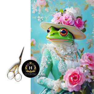Papier Mousseline Crapaud de la Fête des Mères au chapeau floral en 