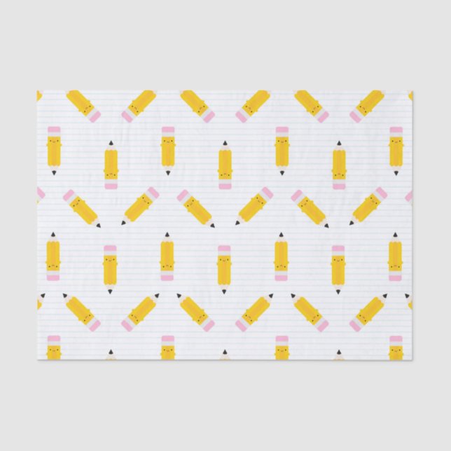 Papier Mousseline Crayons heureux de Kawaii (Recto)