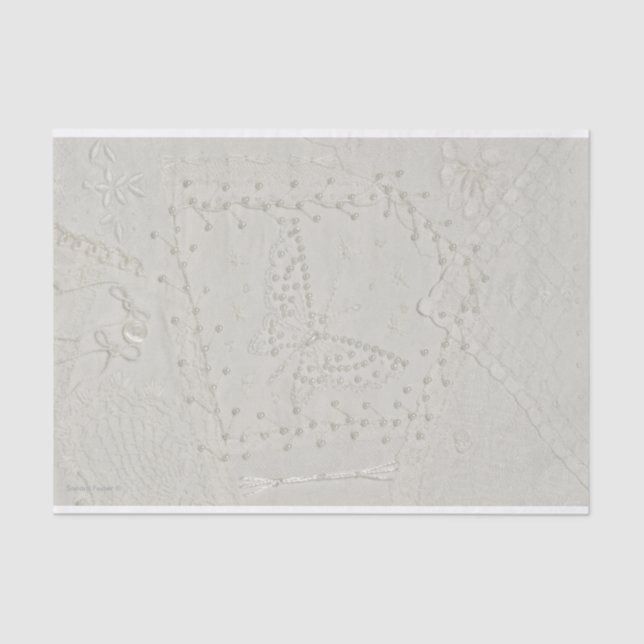 Papier Mousseline Crazy Quilt Conception Tissu Papier brodé (Recto)