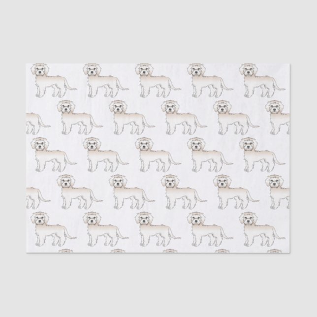 Papier Mousseline Cream Mini Goldendoodle mignon Motif de dessin ani (Recto)
