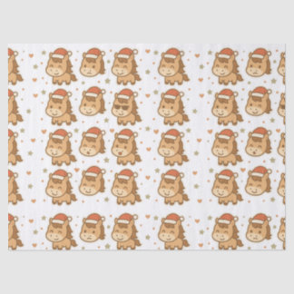 Papier Mousseline Create a cute horse wearing a tiny Christmas hat