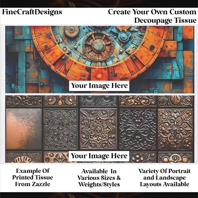 Papier Mousseline Create Your Own Custom 2 Photo Landscape Decoupage (Créateur téléchargé)