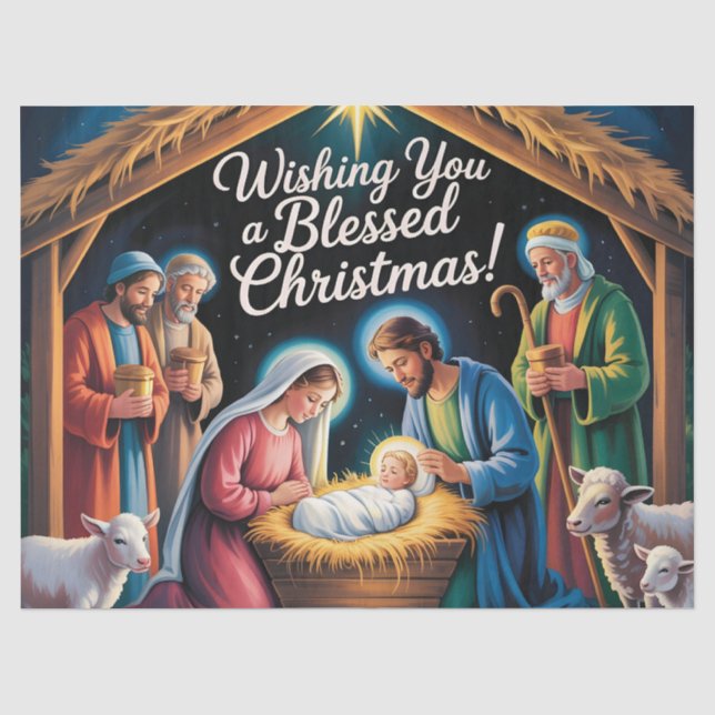 Papier Mousseline Crèche de Noël (Recto)
