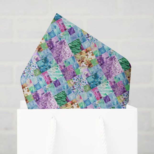 Papier Mousseline Créez Votre Propre Arbre de Noël Patchwork (Sac cadeau)