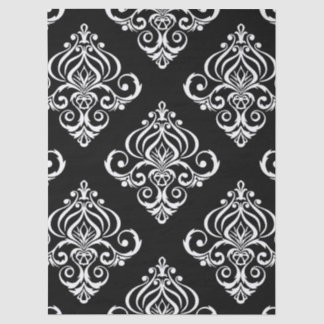 Papier Mousseline Créez votre propre damas noir et blanc personnalis