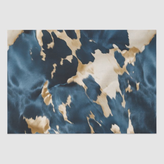 Papier Mousseline Crème d'or bleu cowhide (Recto)