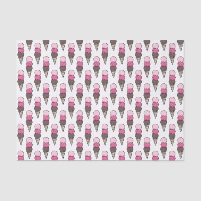 Papier Mousseline Crème glacée Scoop Anniversaire Tissu Papier (Recto)