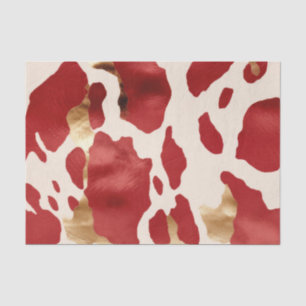 Papier Mousseline Crème Rouge Or Occidental Cowhide Howdy