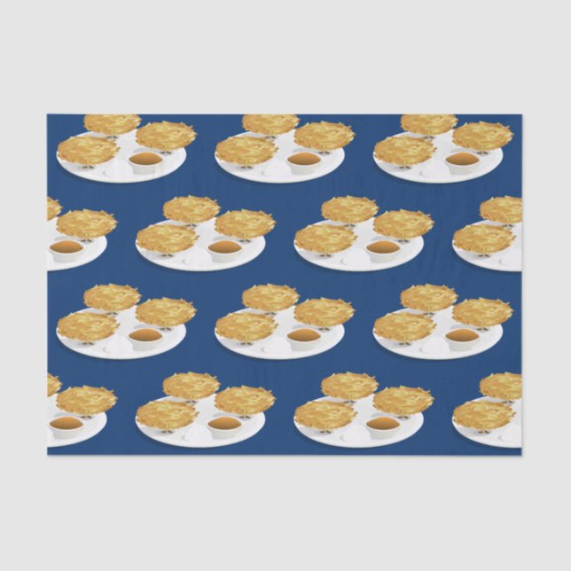 Papier Mousseline Crème sure heureuse de compote de pommes de Latkes (Recto)