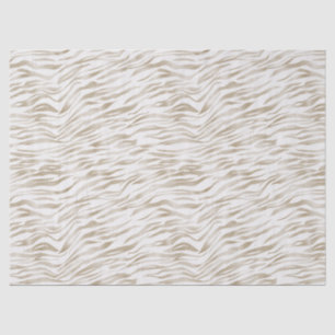 Papier Mousseline Crème Zen Blanc cacao Brown Zebra Imprimer