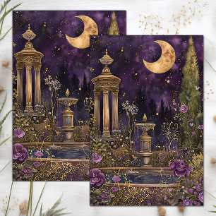 PAPIER MOUSSELINE CRÉSCENT MOON PURPLE GARDEN DÉCOUPAGE TISSUE PAPIE