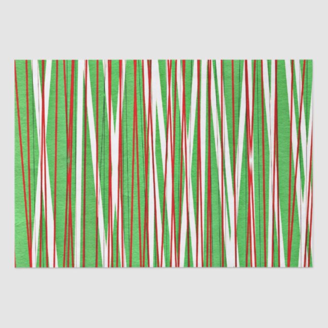 Papier Mousseline Crise de Noël, rouge et vert (Recto)