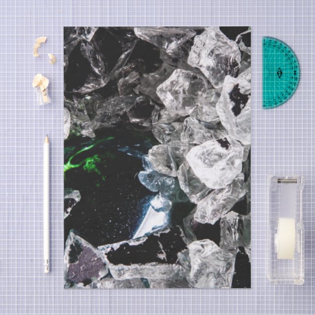 Papier Mousseline Cristaux blancs dans l'espace noir (Artisanat)