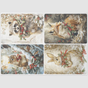 Papier Mousseline Critère de Noël des bois