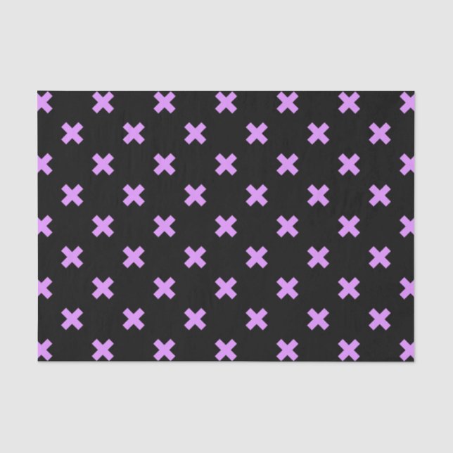 Papier Mousseline Crochets Lilac sur noir (Recto)