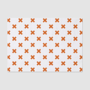 Papier Mousseline Crochets orange sur blanc