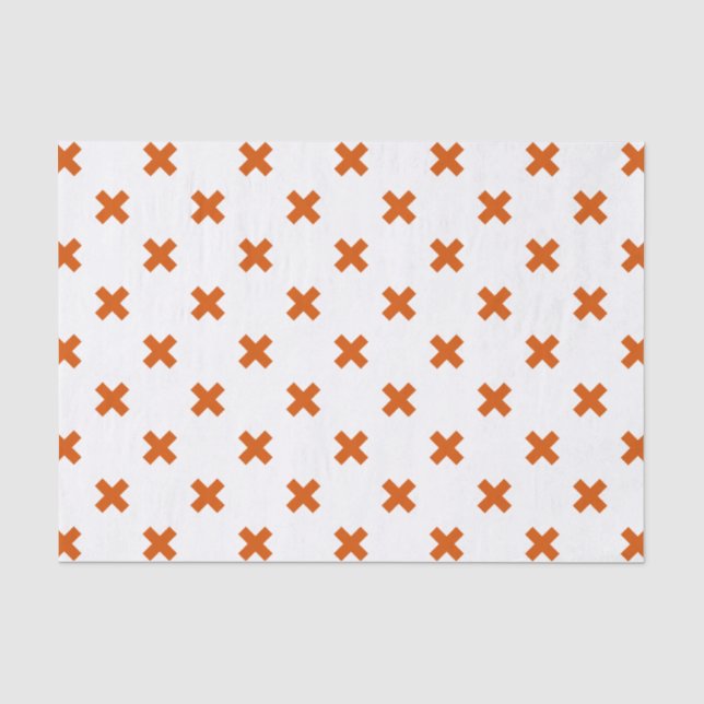Papier Mousseline Crochets orange sur blanc (Recto)