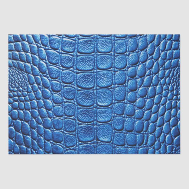 Papier Mousseline Crocodile bleu Alligator Peau Faux Cuir Imprimer (Recto)