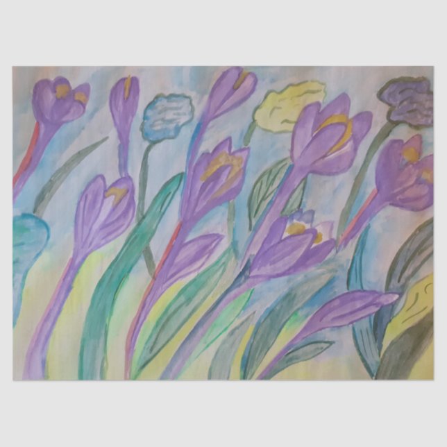 Papier Mousseline Crocus de printemps Abstrait (Recto)
