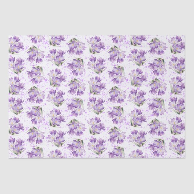 Papier Mousseline Crocus Spring Motif Floral (Recto)
