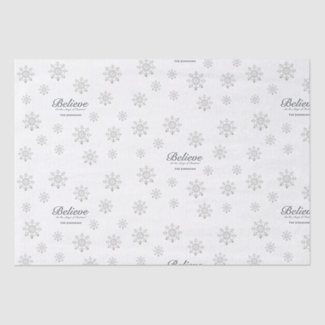 Papier Mousseline Croire à la magie de Noël | BLANCHE (Recto)