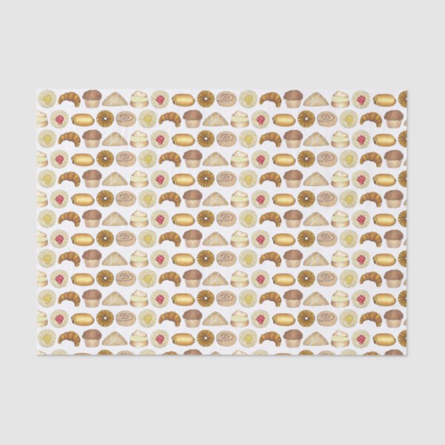 Papier Mousseline Croissant en plateau de pâtisserie Danois Muffin (Recto)