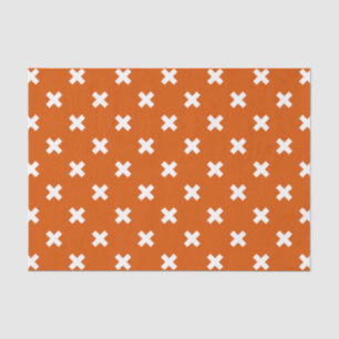 Papier Mousseline Croix blanche coutures sur orange brûlé