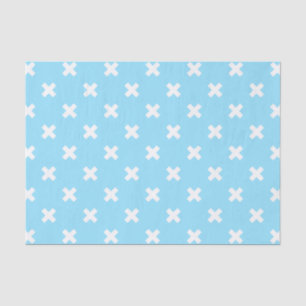 Papier Mousseline Croix blanche sur le bleu bébé