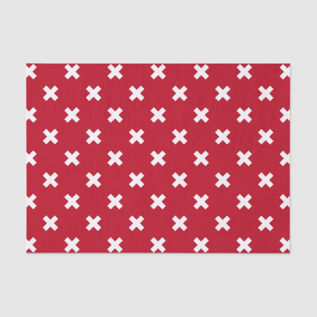 Papier Mousseline Croix blanche sur le rouge (Recto)