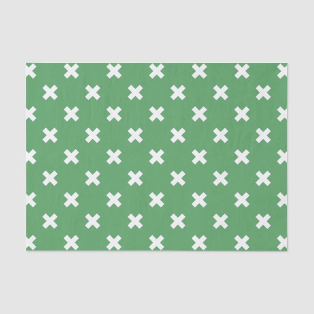 Papier Mousseline Croix blanche sur le vert (Recto)
