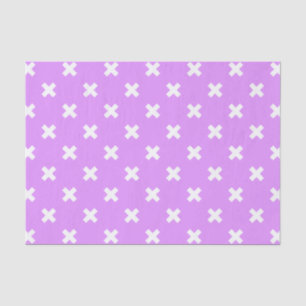 Papier Mousseline Croix blanches sur lilas