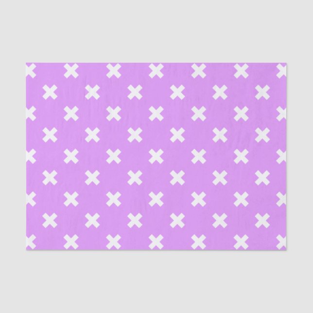 Papier Mousseline Croix blanches sur lilas (Recto)
