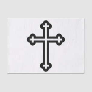 Papier Mousseline Croix chrétienne noire