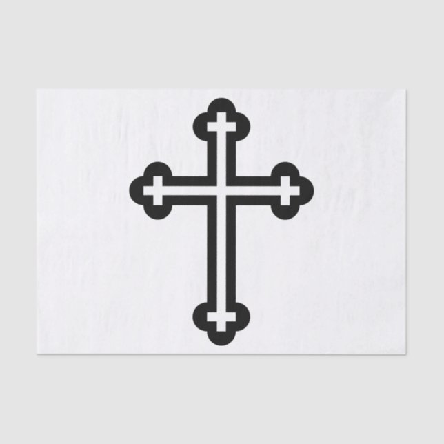 Papier Mousseline Croix chrétienne noire (Recto)