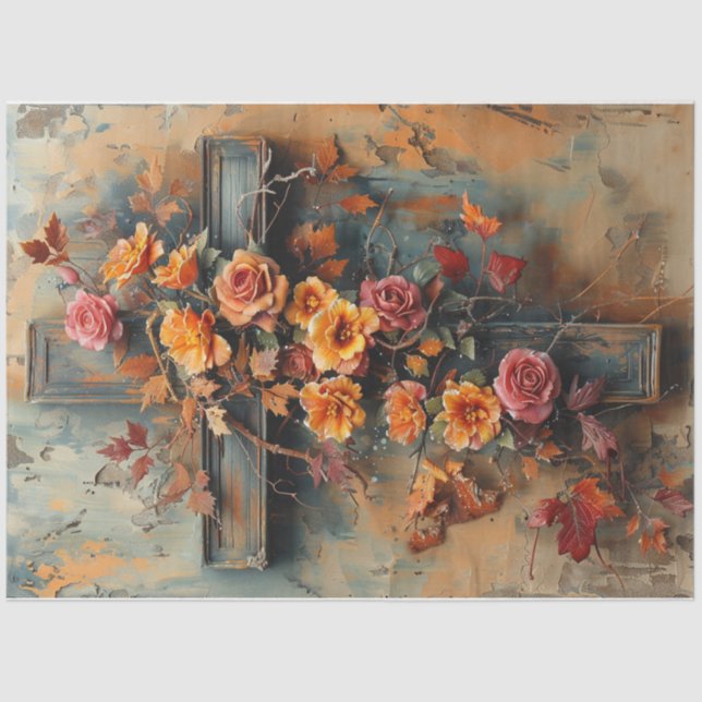 Papier Mousseline Croix d'automne (Recto)