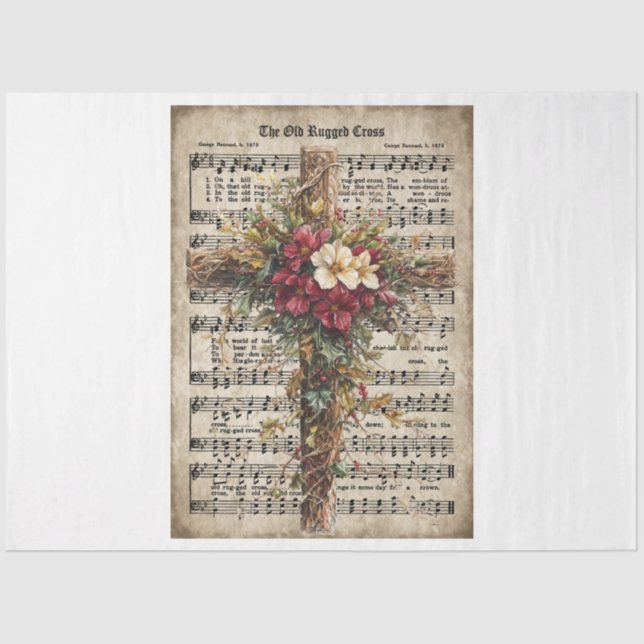 Papier Mousseline Croix de Noël vieille rude (Recto)